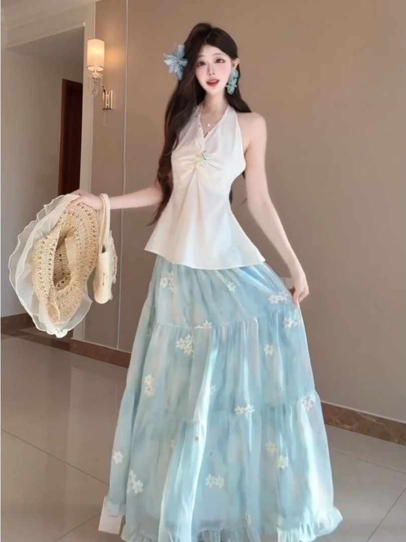 Midi Skirt Floral - Комплект из двух предметов в стиле