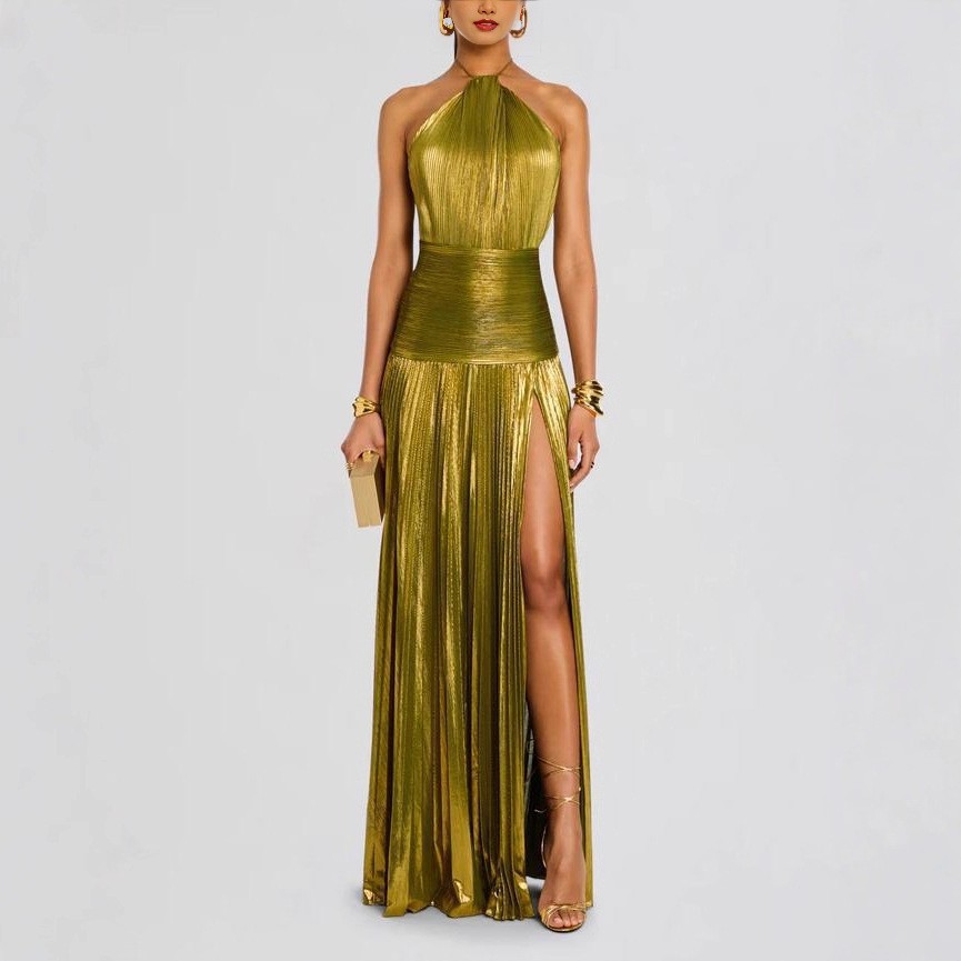 Maxi Dress Halter - Элегантное вечернее платье без рукавов, длинное