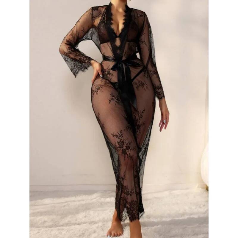 Черный кружевной прозрачный дл – обзор и цена Kimono Sheer Floral