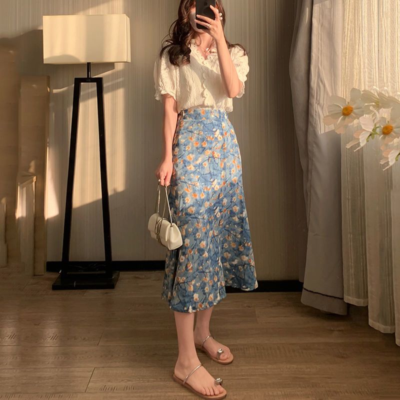 Женский летний комплект из дву – обзор и цена Midi Skirt Floral