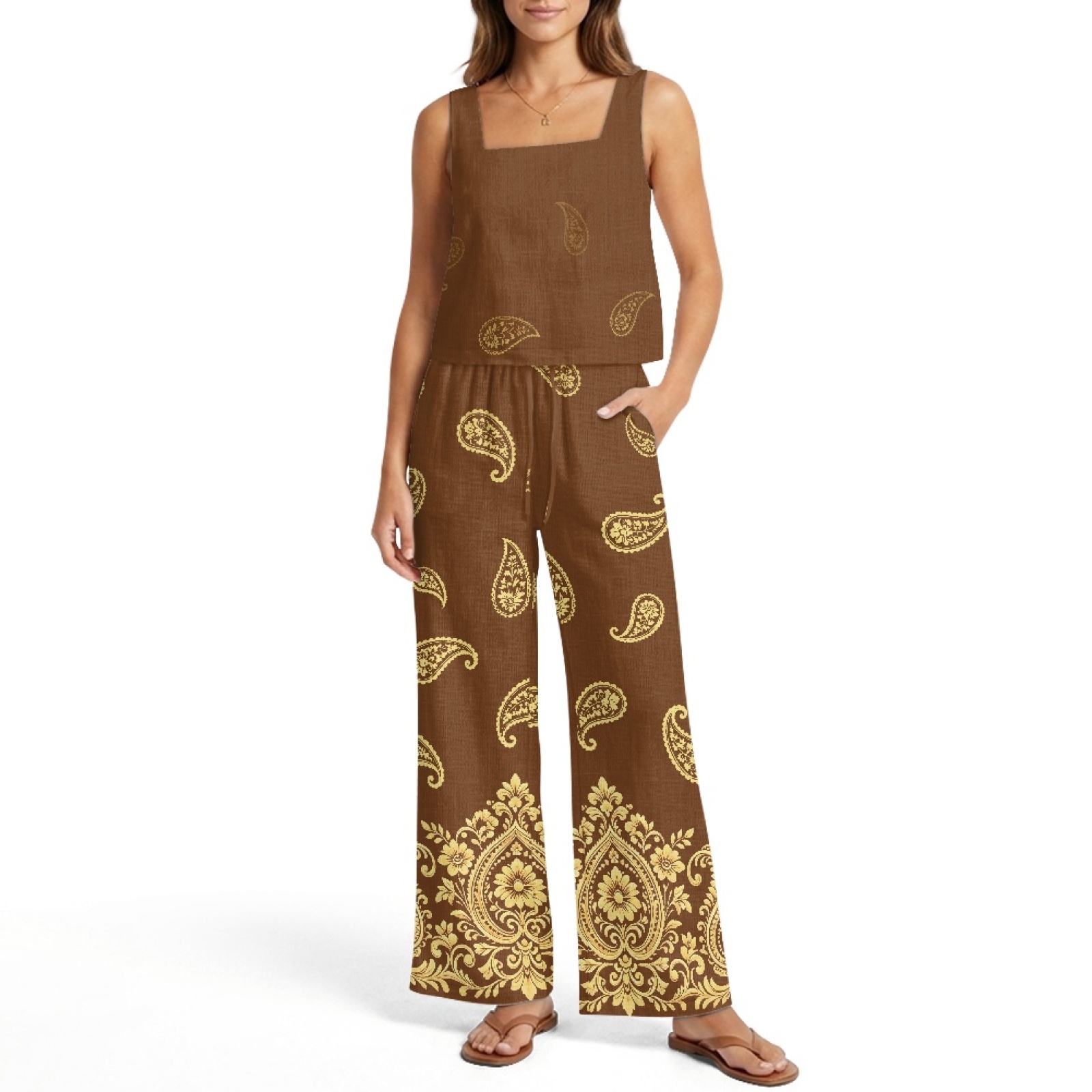INSTANTARTS Женский льняной ко – обзор и цена Linen Pant Wide