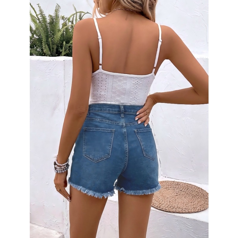 Женские джинсовые шорты с высо – обзор и цена Shorts Denim Frayed